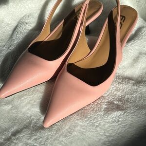 Pink leather slingback by FSJ